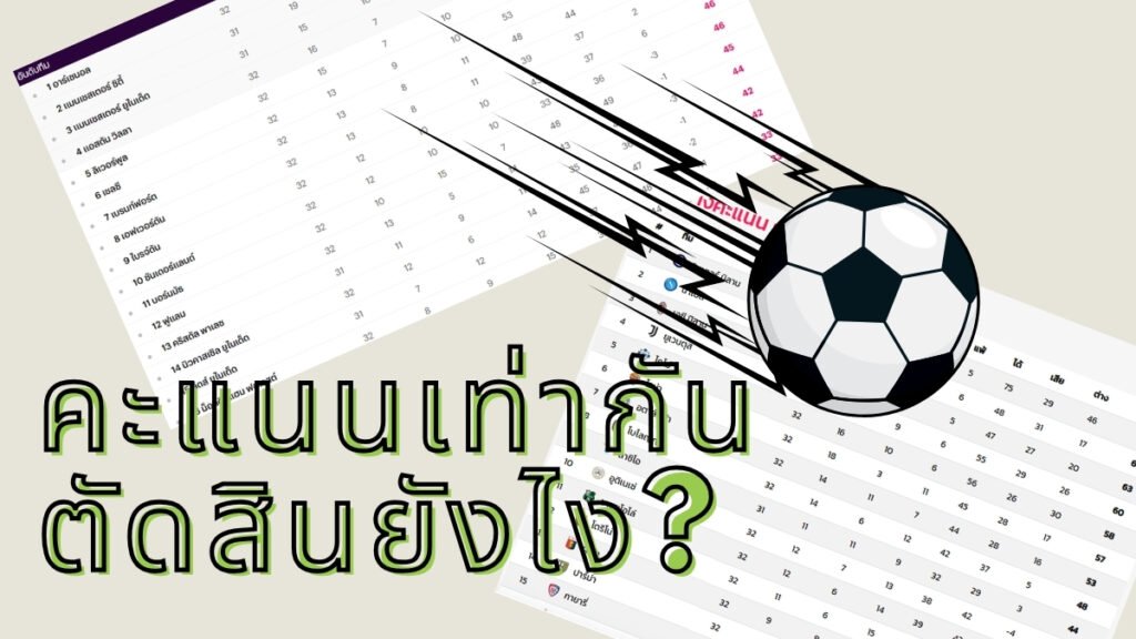 คะแนนบอลเท่ากันตัดสินยังไง
